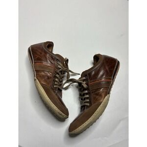 Dune London MEN'S US 11 EU 44 LACE UP SNEAKER SHOES BROWN LEATHER Y2K STREETWEAR